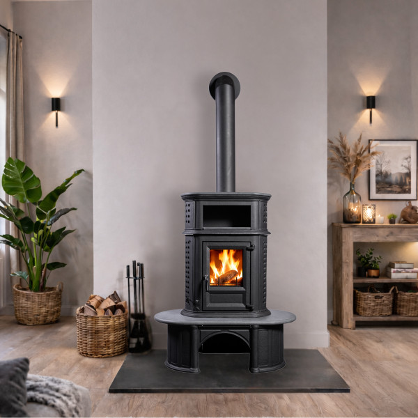 Kaminofen Globe-fire Herculina XXL raumluftunabhängig Guss schwarz 7kW