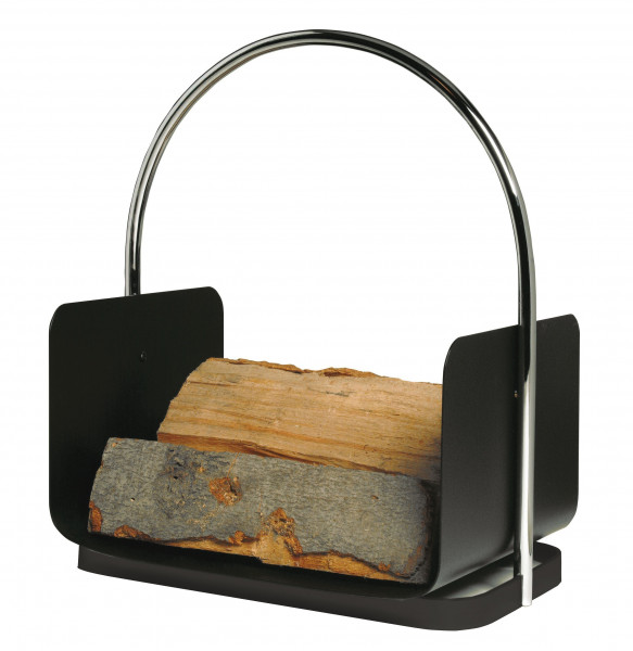 Holzkorb - Holzlege Lienbacher schwarz Chrom 50x41x30cm