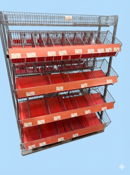 Palettenpräsenter Silber (120x80 cm) – 5 Etagen