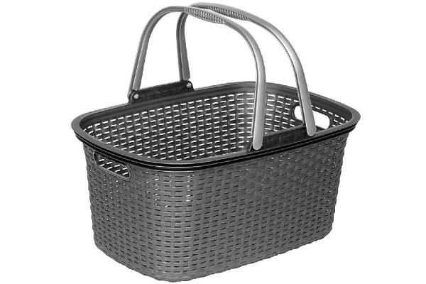 RIVAL Einkaufskorb 2 Griffe stahlgrau 43x29x23cm