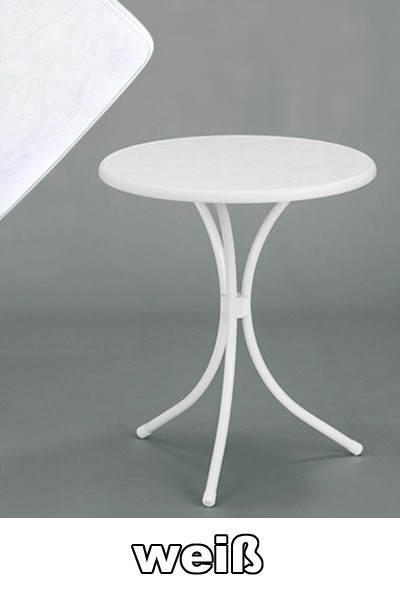 SIEGER Gartentisch / Bistrotisch rund Ø 60 cm weiß Stahl | Sieger |  Gartenmöbel | edinger Warenhaus GmbH | Tische
