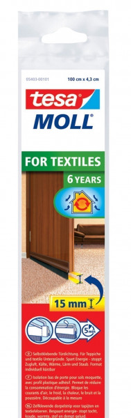 tesamoll® Standard Türdichtschiene für Textilböden braun 1m x 43mm