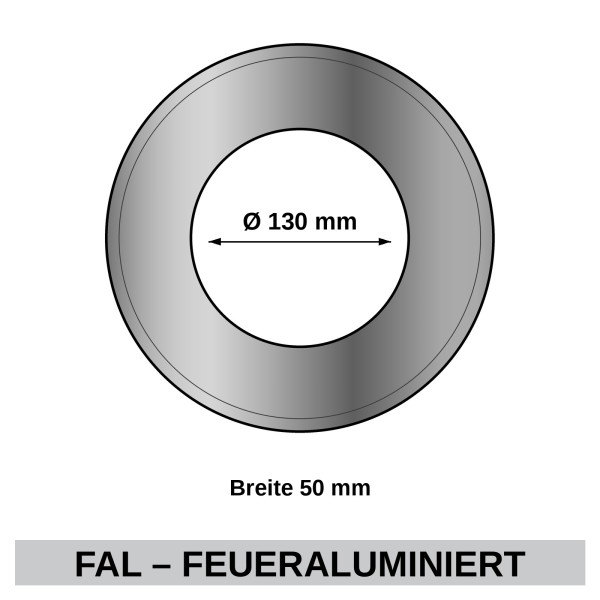 ediFire Wandrosette Ø 130 mm, feueraluminiert