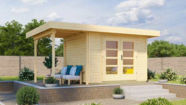 Gartenhaus 28 mm weka Designhaus 126 A Gr.2 natur 506x375cm
