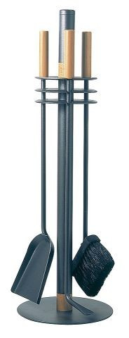 Kaminbesteck / Kamingarnitur Lienbacher rund anthrazit 3-tlg. H 65cm