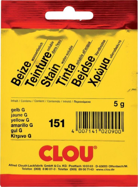 Clou Beize / Pulver-Beize wasserlöslich Nr. 151 gelb G 10g