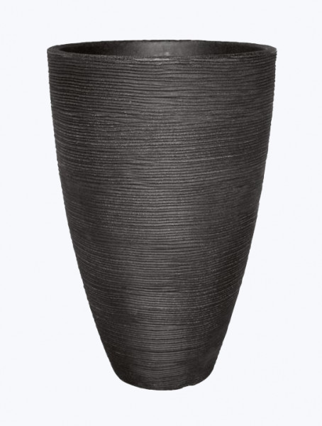 GELI Rillentopf Pflanztopf rund anthrazit H60cm