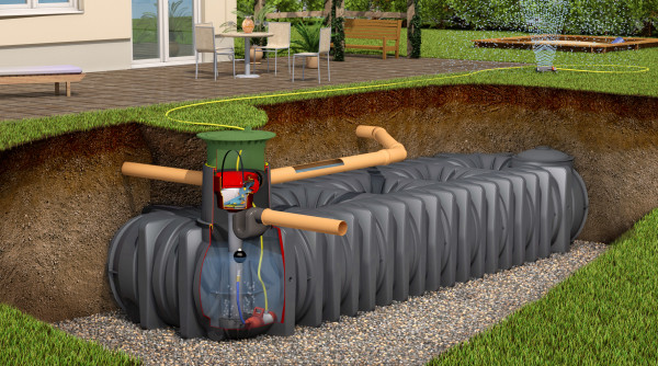 Flachtank Platin XL Garten-Komport Set begehbar 15000L Graf 390403