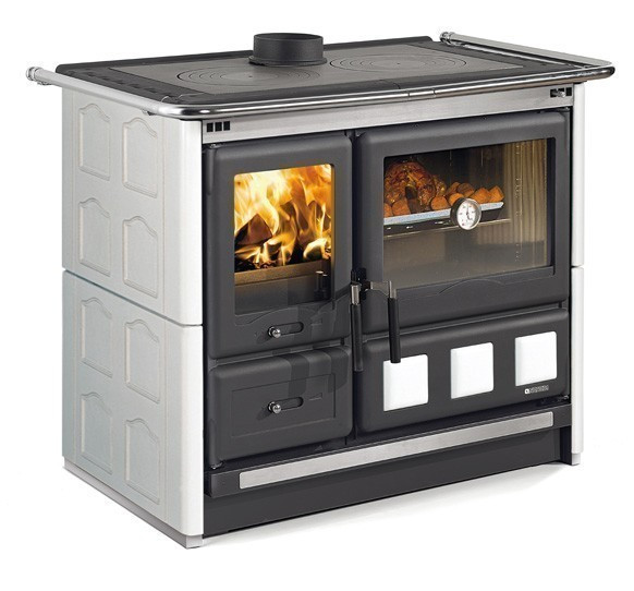 Küchenherd La Nordica Rosa XXL Majolika Gusseisen weiß 8,5kW