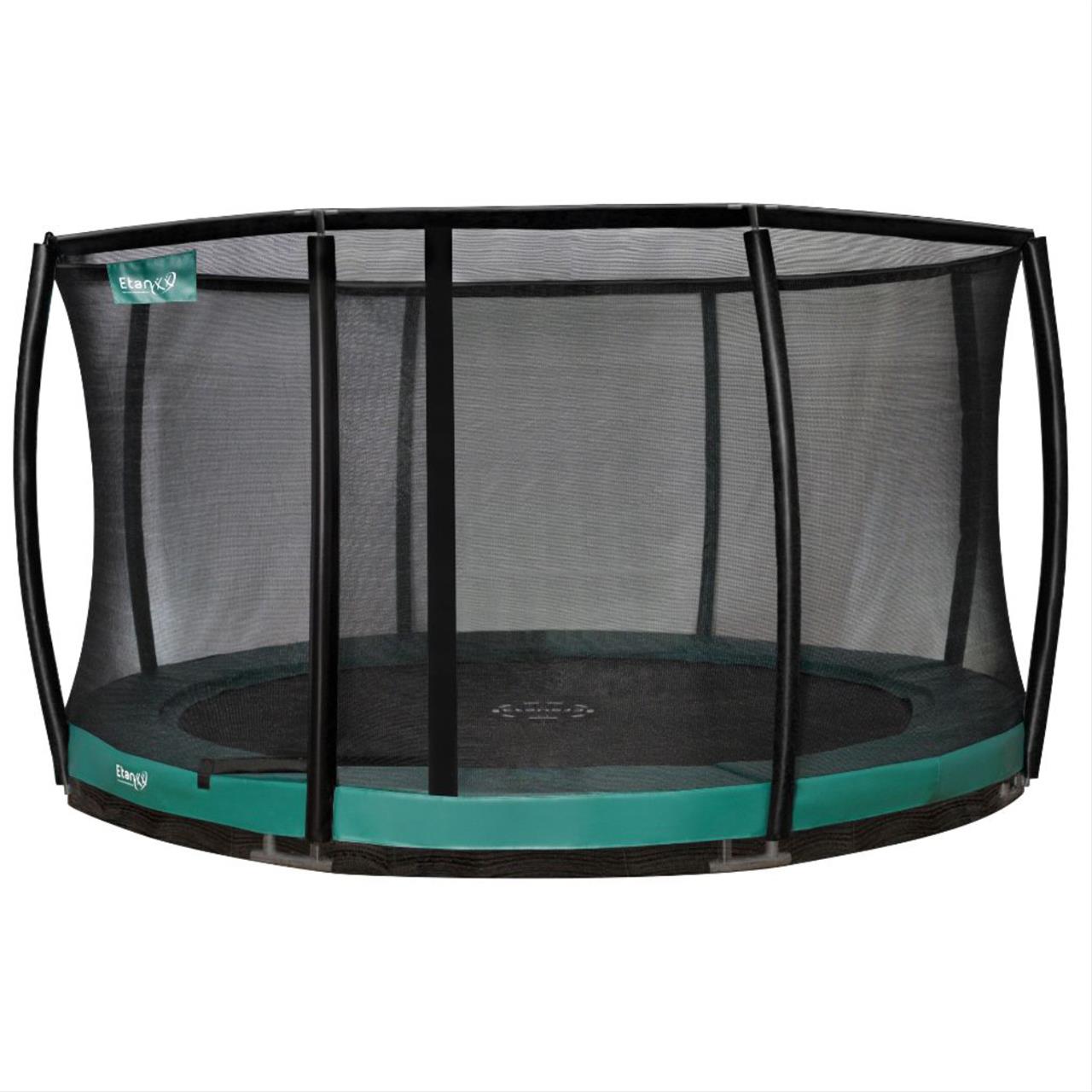 Trampolin InGround Etan Premium Gold 8 Netz Deluxe Ø244cm grün Etan
