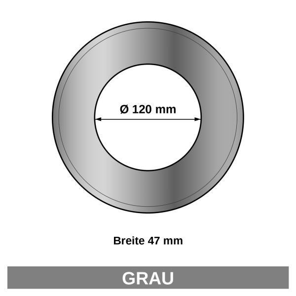 Rauchrohr Rosette grau Ø 120 mm