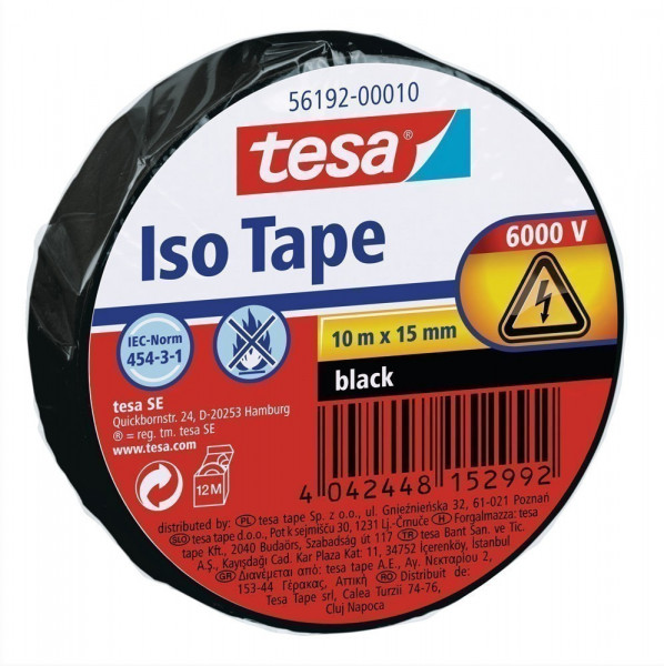 tesa® Isolierband 10 m x 15 mm schwarz