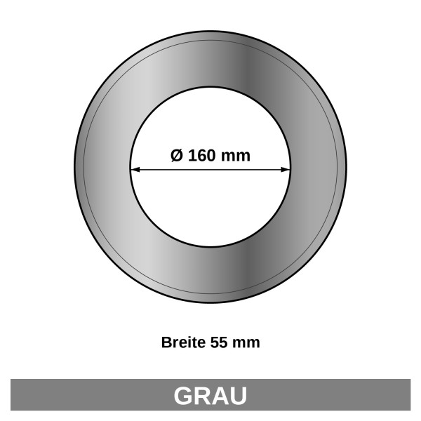 Ofenrohr / Rauchrohr Rosette gussgrau Ø160mm