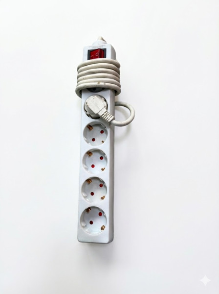 REV 6-fach Steckdosenleiste mit Schalter – 1,4m (Weiß)