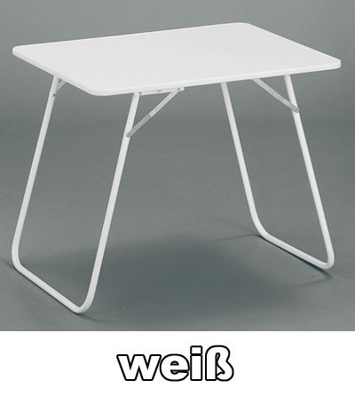 MFG Campingtisch klappbar eckig 60 x 80 cm weiß kunststoffbeschichtet
