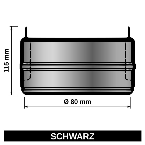 Wandfutter für Pelletofen Ø 80 mm