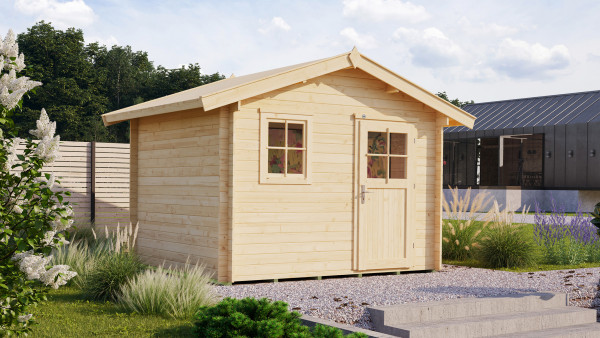 Weka Blockbohlenhaus 28 mm Gartenhaus Premium28FT natur 380x280cm