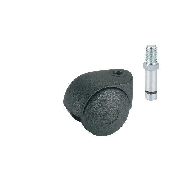 Doppelrolle 40 mm KS-schwarz mit Stift