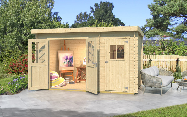 weka Gartenhaus 254 Gr.1, 28 mm, DT, Nebenraum ET,