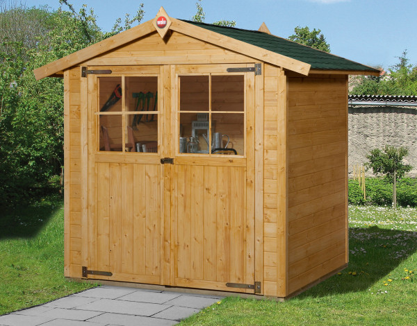 Weka Gerätehaus 19 mm 316 Gr.1 lasiert 240x171cm Doppeltüre