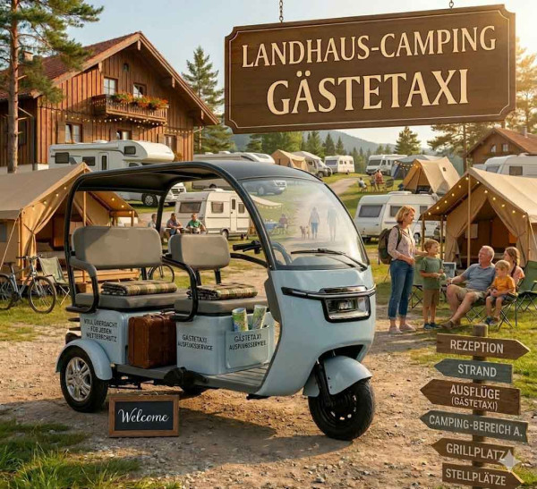 Volta vm5 PREMIUM TUK TUK mit Dach Lastendreirad ROT ODER BLAU