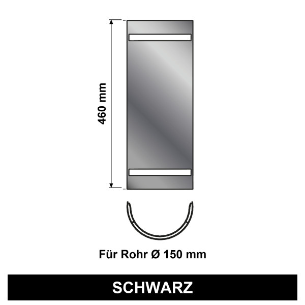 Hitzeschutz-Rohrblende schwarz 46cm