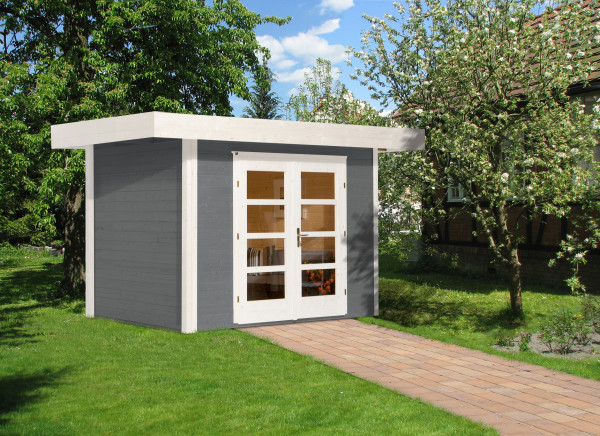 Weka Gartenhaus 28 mm Designhaus 126 Gr.1 grau 356x293cm VD 50cm