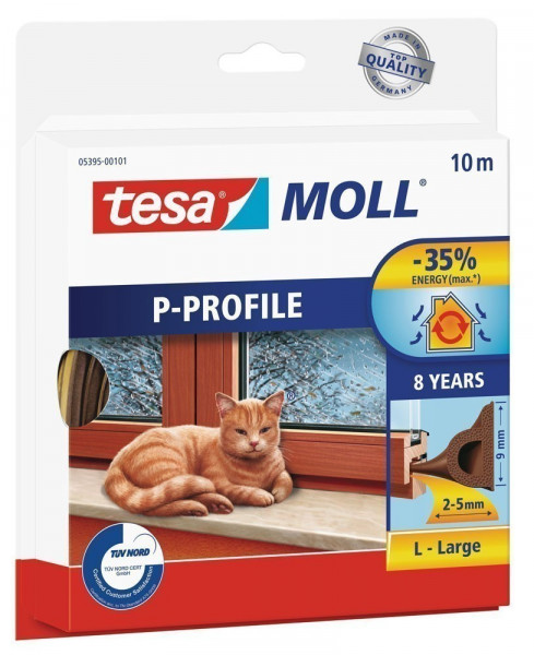 tesamoll® P-Profil Gummidichtung 9 mm x 10 m braun