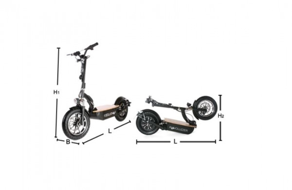 Elektroscooter mit Sitz Campingroller REVOLUZZER 3,0 45Kmh 20AH