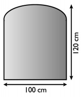 Funkenschutzplatte Stahl schwarz Segmentbogen 100x120cm Funkenschutzplatte Stahl schwarz Segmentbogen 100x120cm