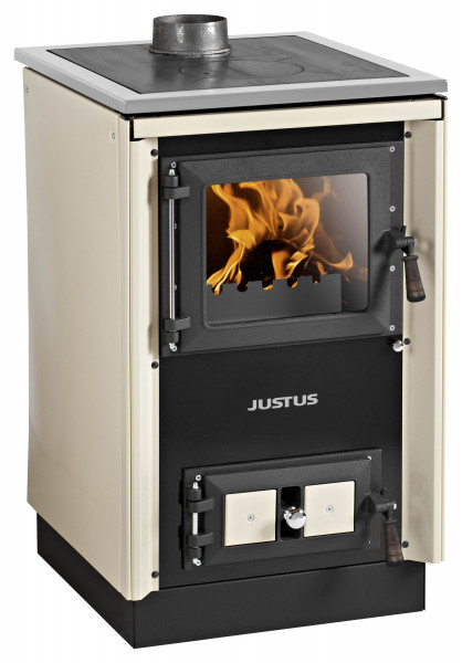 Küchenherd Justus Festbrennstoffherd Rustico-50 2.0 Stahlkochf. creme