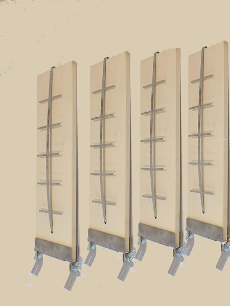 Flammlachsbretter Buche 4 Stück verstellbare Edelstahl Halterung