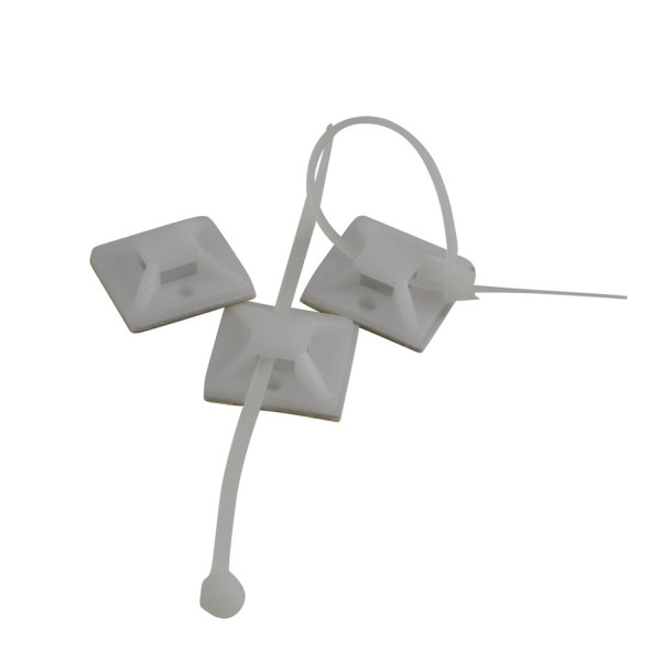 Befestigungssockel und Kabelbinder 19x19mm weiss 10 Stück