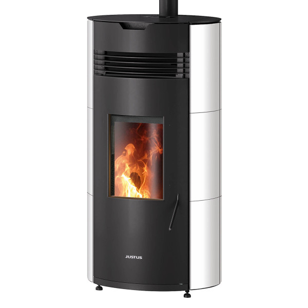 Pelletofen Justus Norta schwarz Seidenweiß 8kW