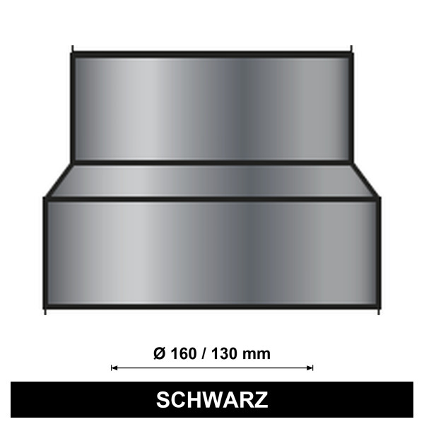 EdiFire Reduzierung 160 auf 130 mm, schwarz
