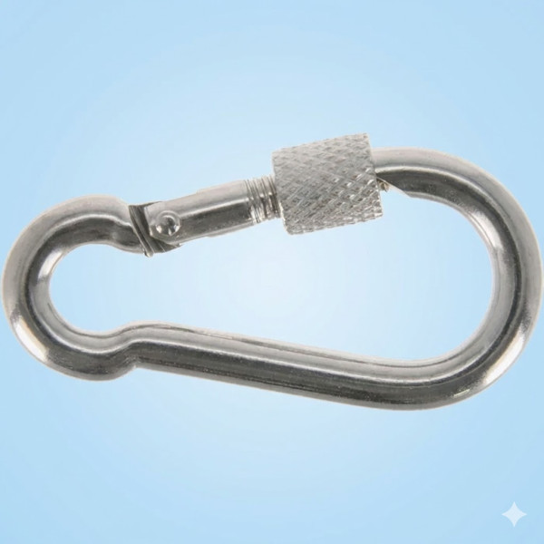 Dörner + Helmer Edelstahl-Karabiner 60 mm – mit Schraubsicherung