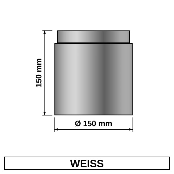 ediFire Ofenrohr Ø 150 mm, 150 mm, weiß