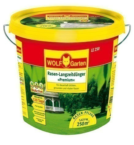 Wolf Garten Rasen Langzeitdünger Premium LE250 bis 120 Tage für 250 m²