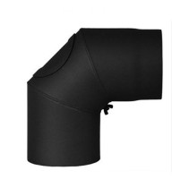 Ofenrohr / Rauchrohr Bogenknie 90° Ø120mm Senotherm schwarz mit Tür Ofenrohr / Rauchrohr Bogenknie 90° Ø120mm Senotherm schwarz mit Tür