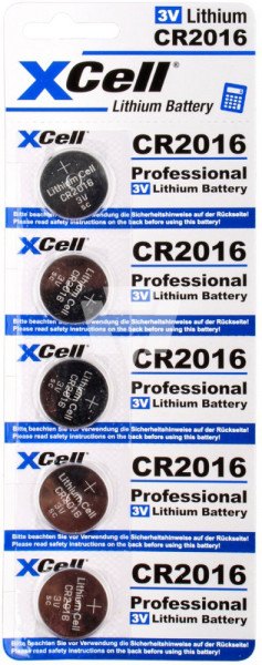 XCell Lithium Knopfzelle CR2016 5er Set