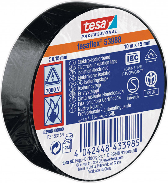 tesaflex Isolierband IEC 10m schwarz