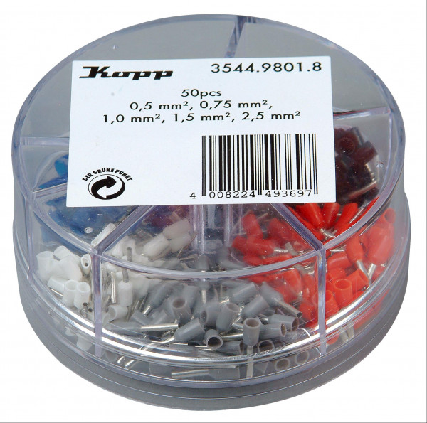 Kopp Aderendhülsen verzinnt 0,5 - 2,5mm² Sortiment 250 Stück