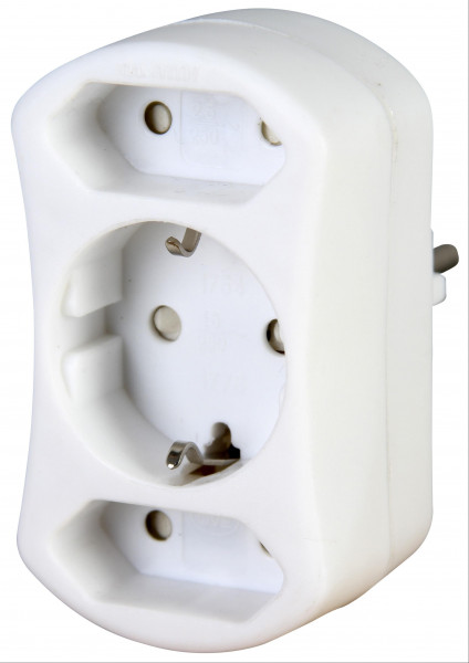 Kopp STANDARD Europa - und Schutzkontakt - Adapter arktis - weiss
