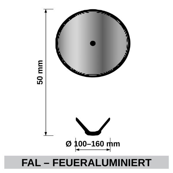 Kaminlochkapsel Ø 160 mm für Maueröffnung Ø 100-150 mm