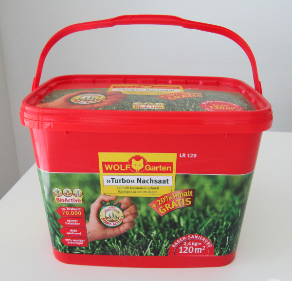 Wolf Garten Turbo Nachsaat LR120 zur Rasen Sanierung für 120m²