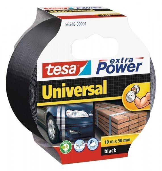 tesa® extra Power Universal Gewebeband 10 m x 50 mm schwarz