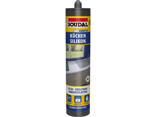 SOUDAL Sanitär Silikon Küche und Bad 300ml manhattan