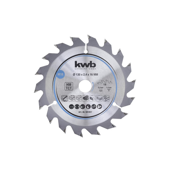 Kreissägeblatt HM Mittel 130x16 Z18