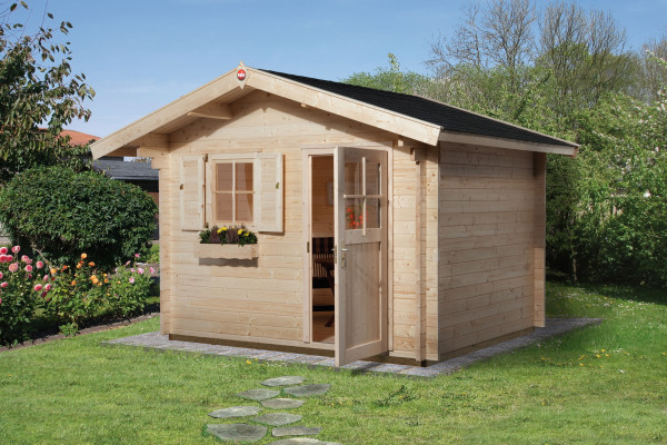 Weka Blockbohlenhaus 45 mm 131 Gr.2 natur 380x320cm
