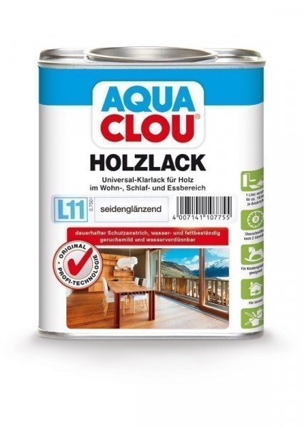Holzlack AQUA CLOU Universal Klarlack seidenglänzend 750 ml